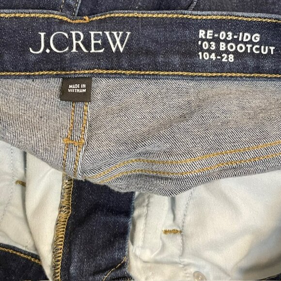 J. Crew 03 Bootcut RE-03-IDG Resin Rinse Dark Wash Denim Jeans Womens Tall 31 - Picture 6 of 10